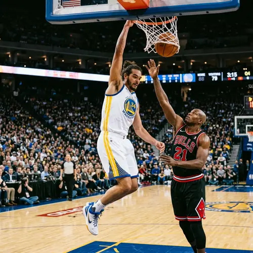 Tall Basketball Player Slam Dunking in NBA Game