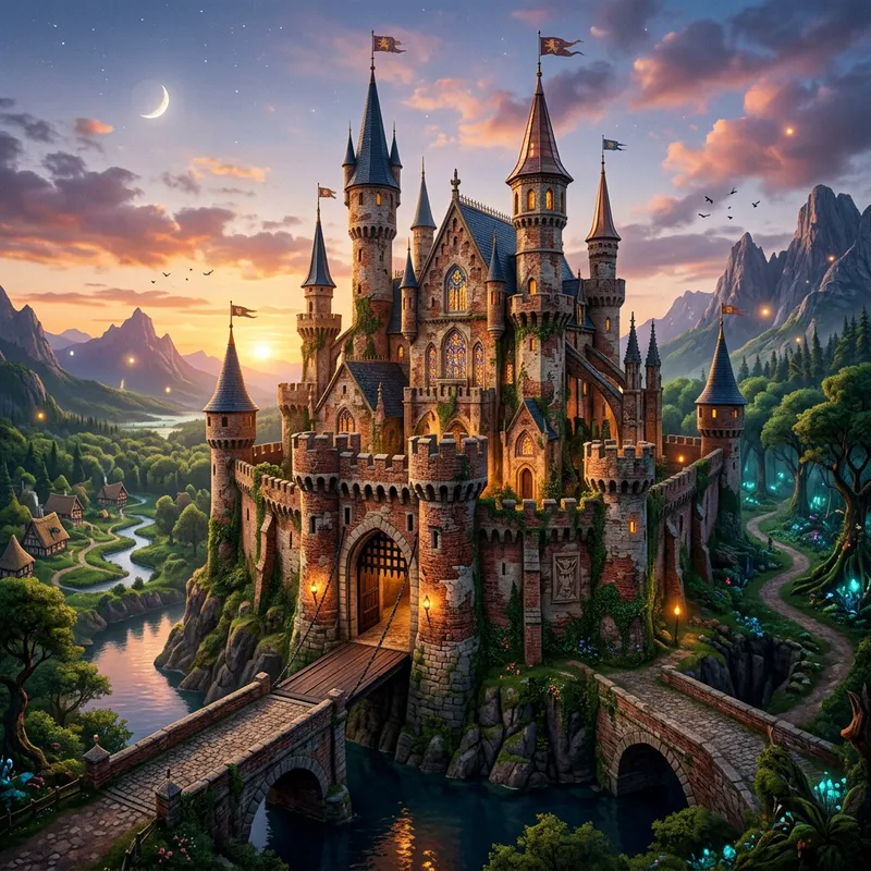 Enchanting Fairytale Castle Fantasy Wall Art