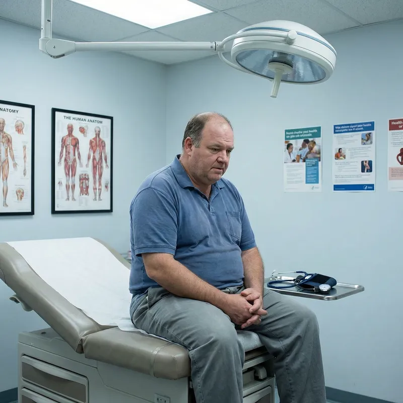 Health Care Scene: Middle-Aged Overweight Man Health Care Scene: Middle-Aged Overweight Man