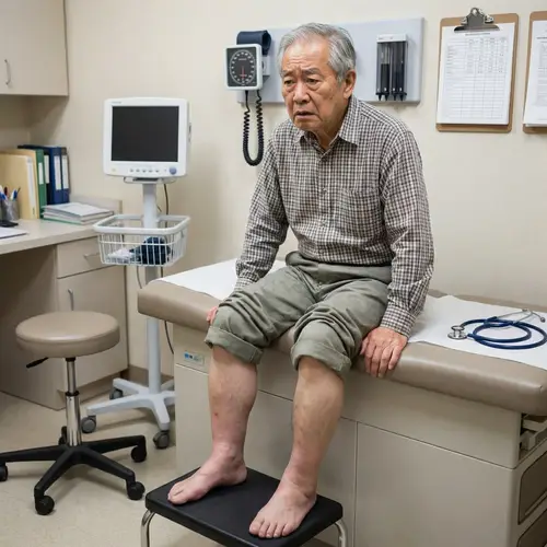 70-Year-Old Man with Swollen Legs in Doctor's Office
