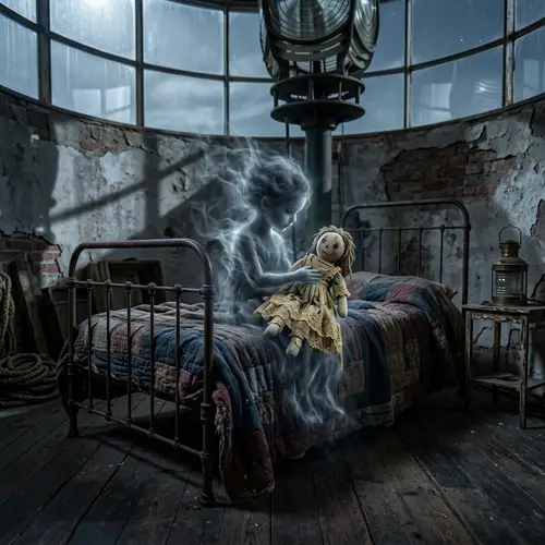 Haunted Lighthouse Chamber: Spooky Spirit with Doll
