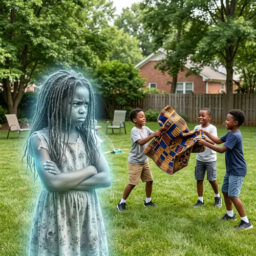 African American Spirit in Ethereal Form | Antique Blanket Unnoticed