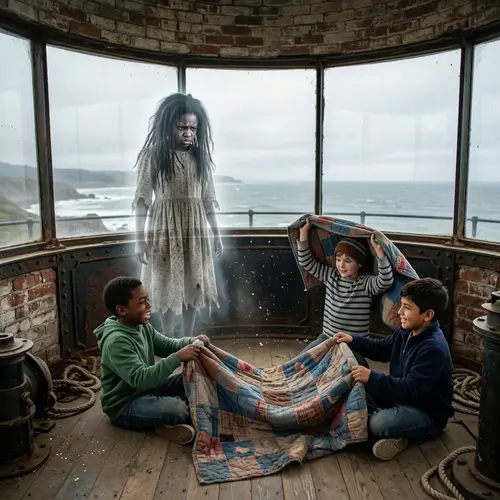 Spectral African American Girl Spirit | Lighthouse Scene