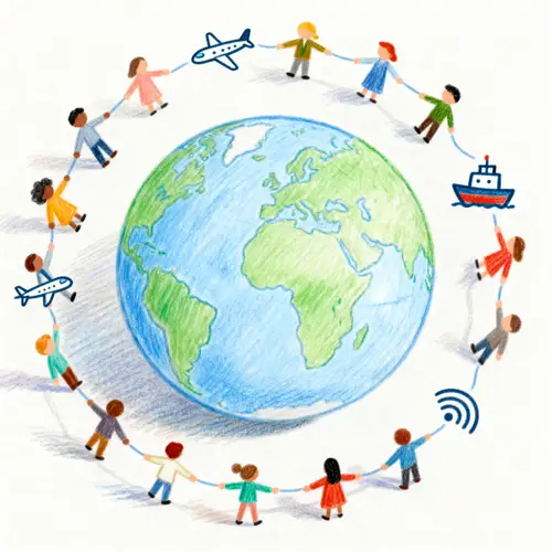 Easy Color Pencil Drawing on Globalization