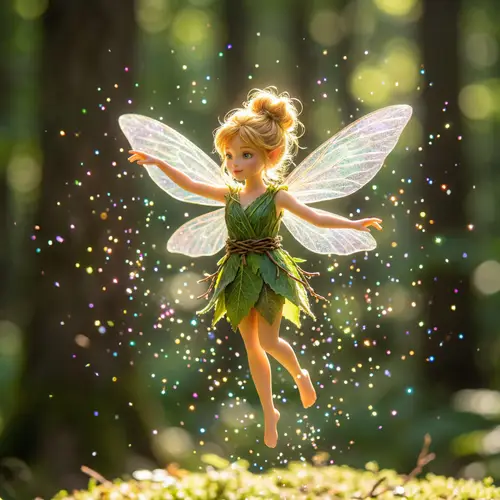 Enchanting Fairy with Glistening Transparent Wings