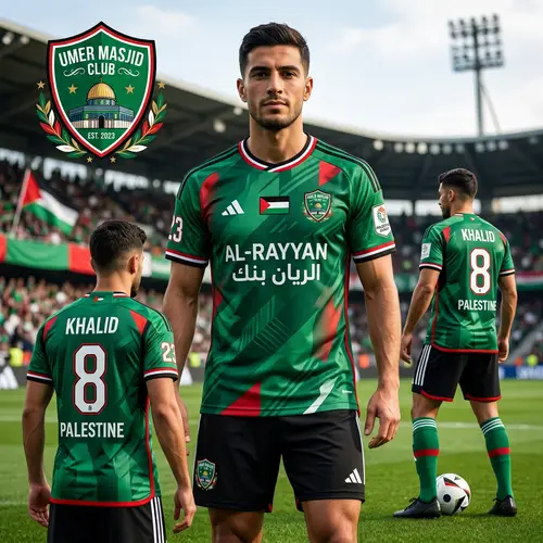 Stylish Sports Jersey Design with Palestine Flag