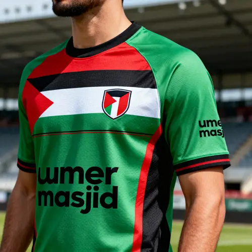 Stylish Sports Jersey Design with Palestine Flag