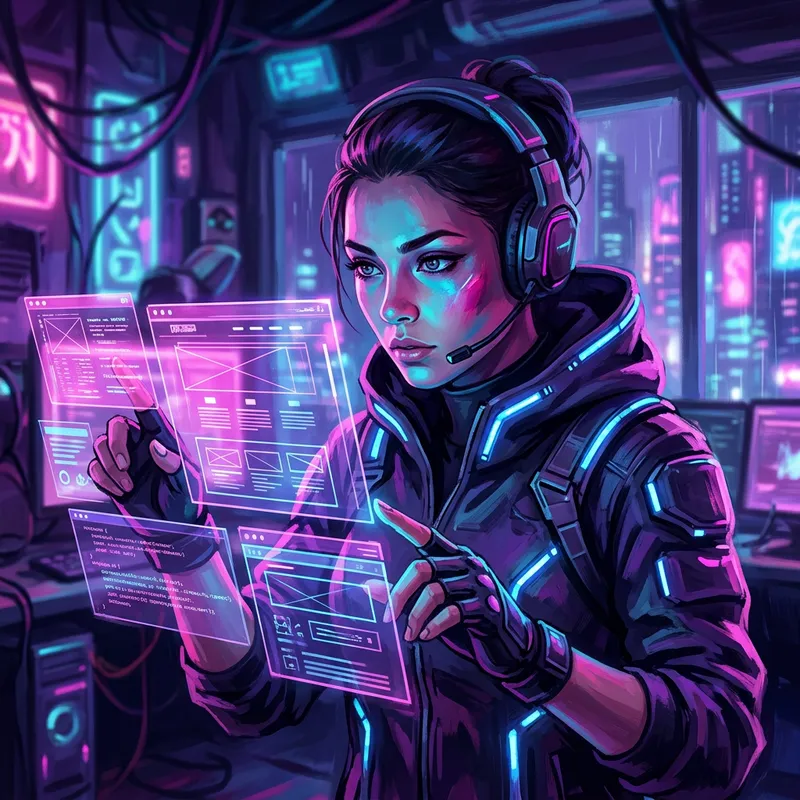 Futuristic Website Designer: Immersive Tech Art