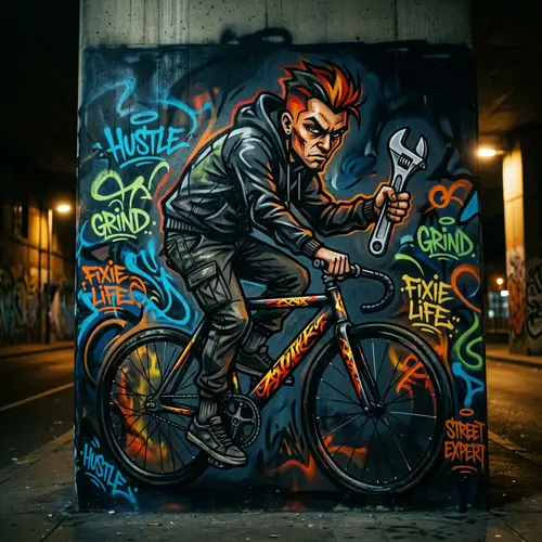 Hellish Bicycle Master: Graffiti Inspired Art