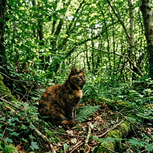 Enchanting Forest Cat: Untamed Beauty of Nature