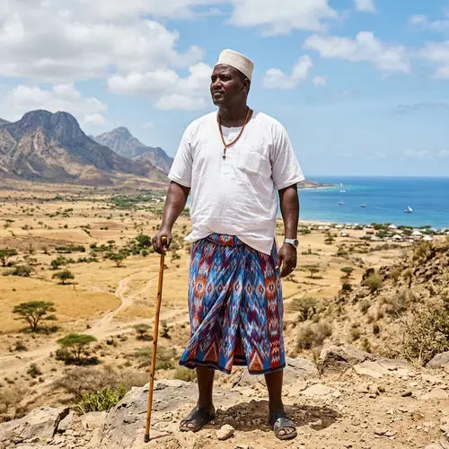 Somali Man in Traditional Attire | Strong & Proud Under Bright Sky