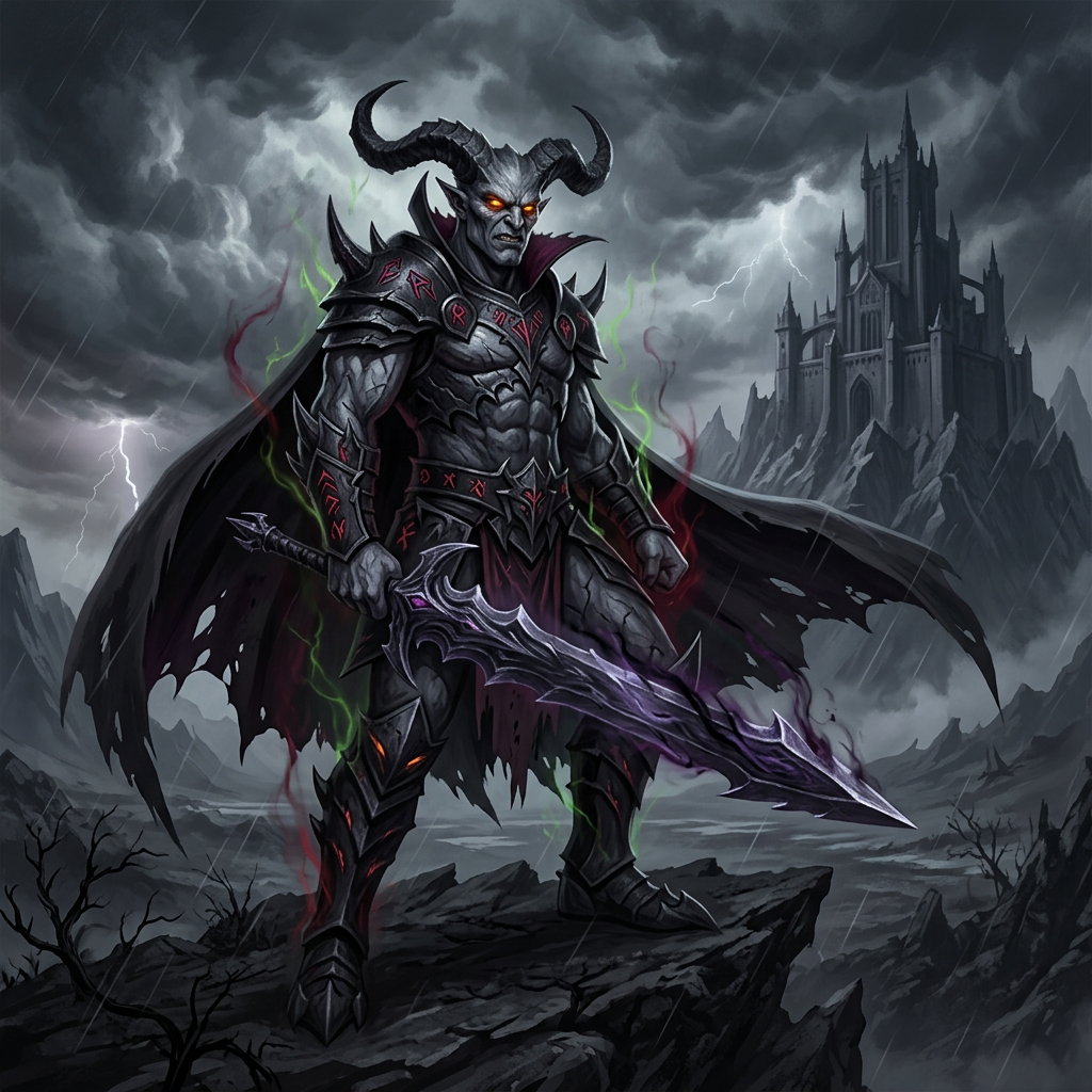 Grayven, Son of Darkseid: Malevolent Demon with Haunting Eyes | AI