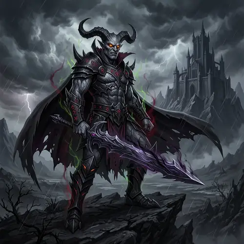 Malevolent Demonic Entity with Grayish Skin and Haunting Eyes