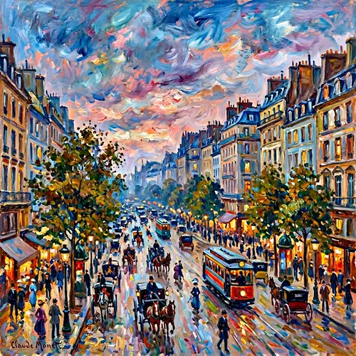 Impressionist Cityscape: Vibrant Urban Art