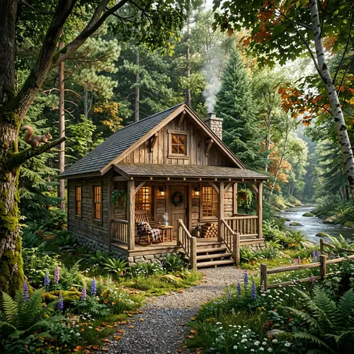 Charming 3D House in Lush Forest Setting