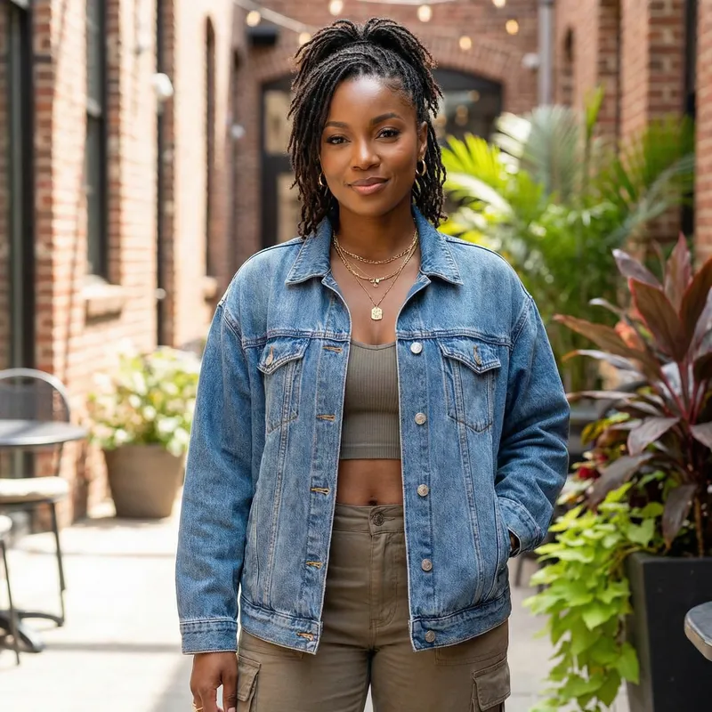 Stylish African American Model with Micro Locs