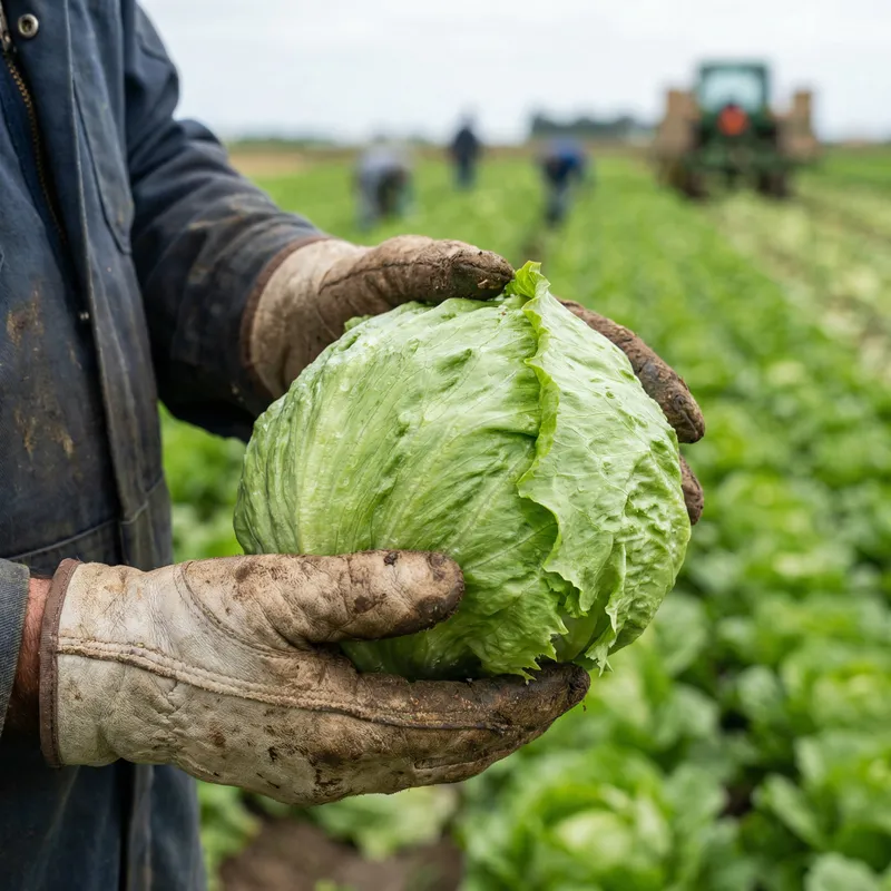 Harvest Season: Fresh Iceberg Lettuce