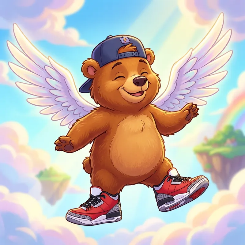 Cheerful Dancing Bear in Jordan 3 Sneakers Cheerful Dancing Bear in Jordan 3 Sneakers