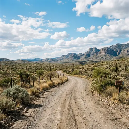 Realistic Country Road with Blue Sky and Clouds