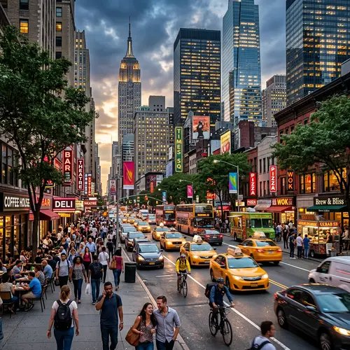 Vibrant Cityscape: A Metropolis in Full Swing