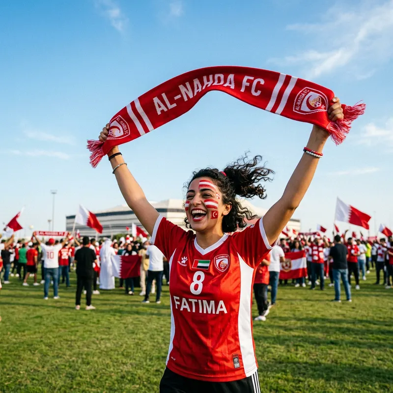 Dedicated Football Fan in Red and White Jersey Dedicated Football Fan in Red and White Jersey