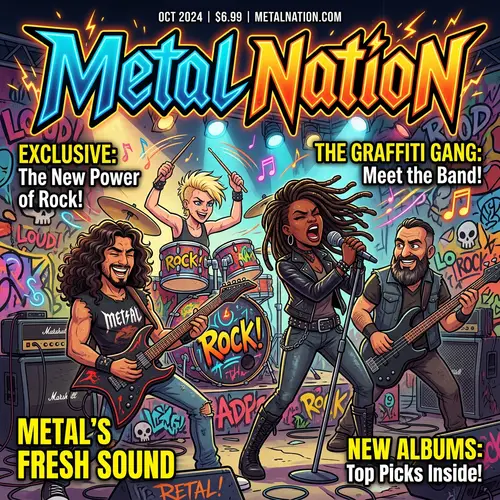 Metal Nation Magazine: Cartoon Rock Band Cover Art
