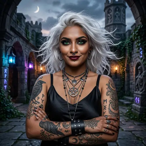 Stunning Goth Woman: South Asian Aesthetic Art