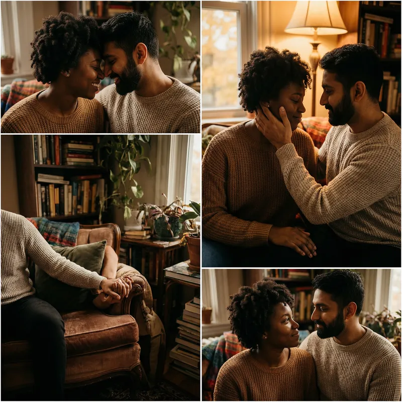 Loving Couple in Cozy Living Room | Expressions of Love, Romantic Atmosphere