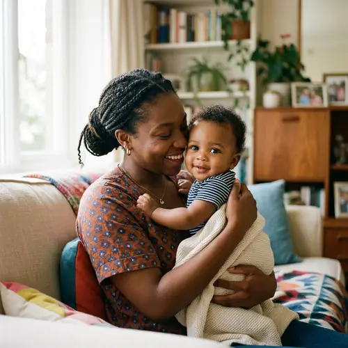 Black Woman Holding Her Baby - A Touching Moment