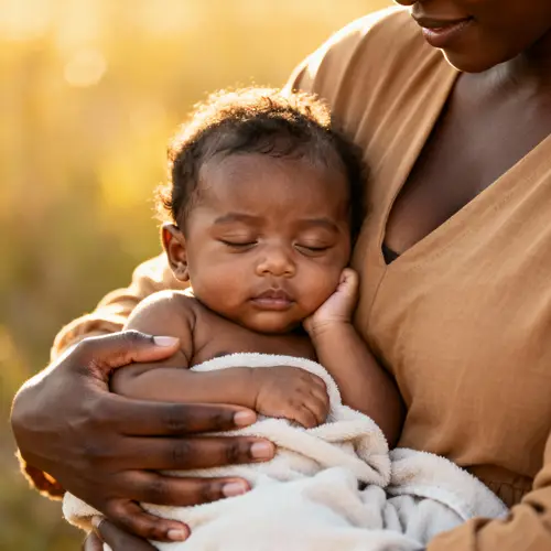Black Woman Holding Her Baby - A Touching Moment