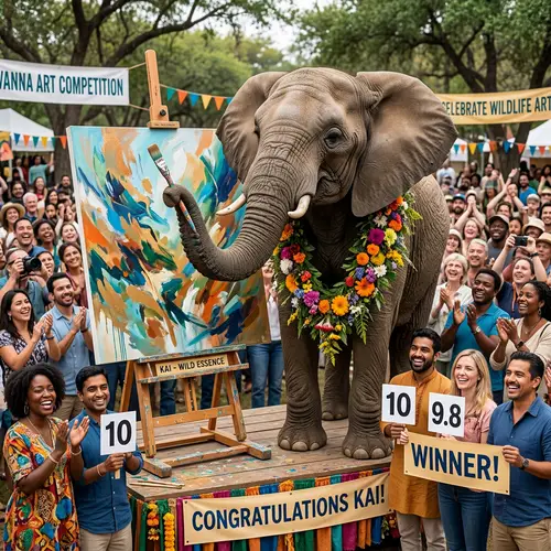 Elephant Artist Wins Painting Competition