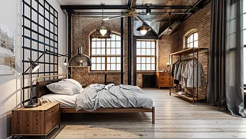 Industrial-Themed Bedroom Design Ideas