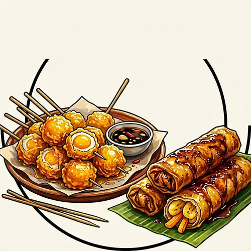 Filipino Street Food Logo: Kwek-Kwek & Turon