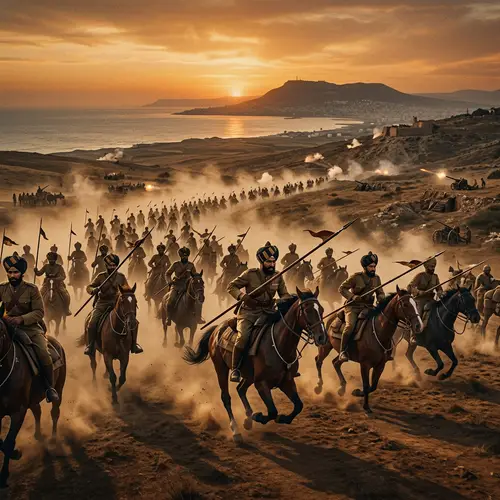 Historic Battle of Haifa: Jodhpur Lancers Charge in Sunset