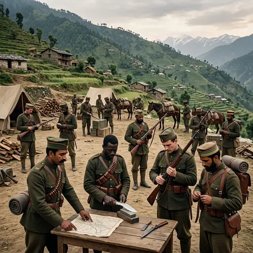 Kumaoni Soldiers Historical Battle Scene