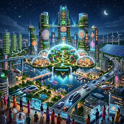 Hyper-Futuristic Representation of India 2150 | Technology meets Tradition