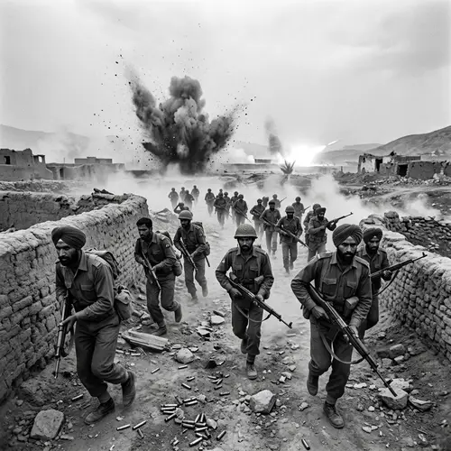 South Asian Soldiers in Battlefield Photo | Army Courage