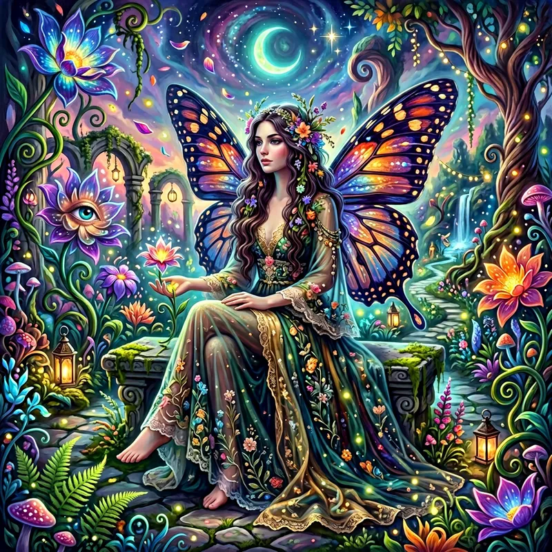 Surrealist Fantasy Art: Enigmatic Model with Wings Surrealist Fantasy Art: Enigmatic Model with Wings