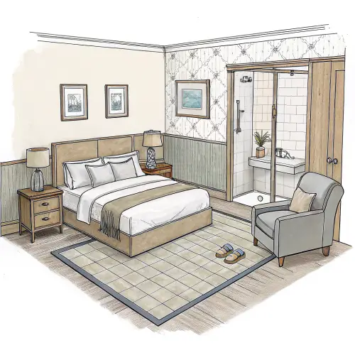 Stylish Bedroom and Bathroom Sketch Ideas