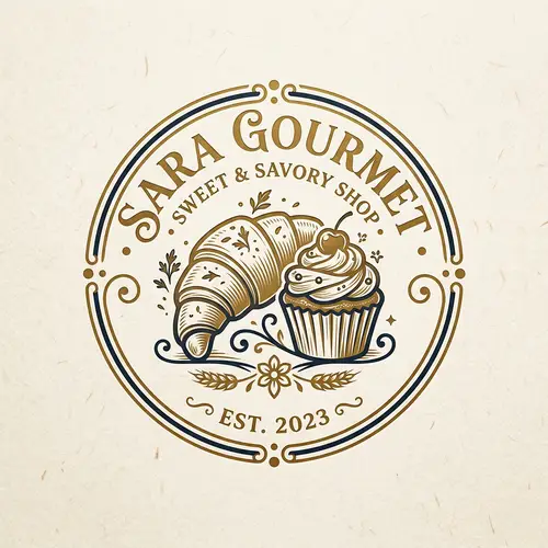 Sara Gourmet: Exquisite Sweet and Savory Logo Design