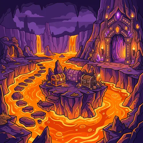 Island Chests in Purple & Orange Vector Image