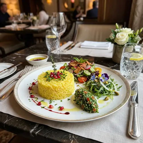 Gourmet Yellow Rice Plate | 5-Star Dining Experience