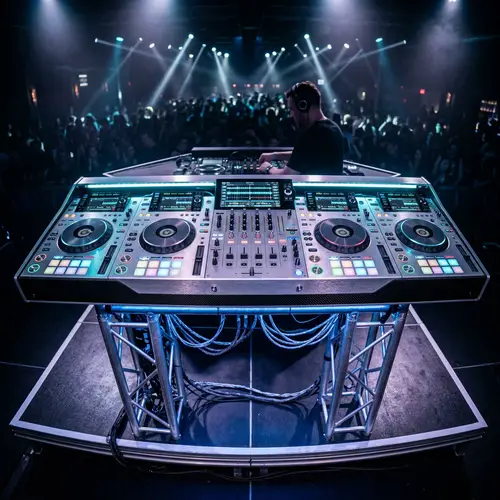 Extreme DJ Mixer with Four Disc Turntables