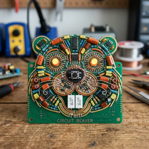Cute Beaver Face Circuit Board Art