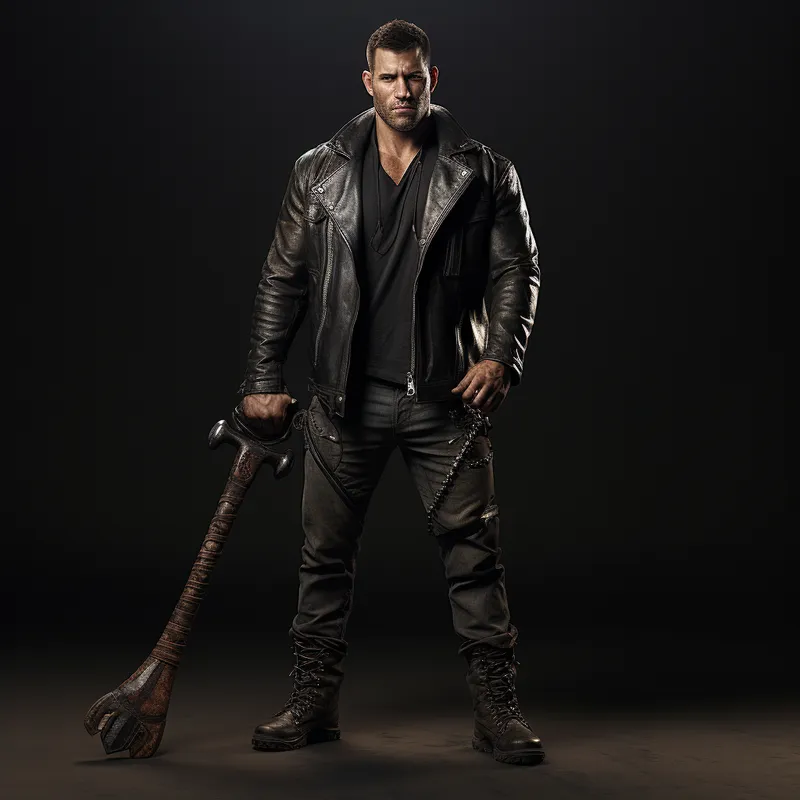 Brooding Man with Axe - Photorealistic Image Brooding Man with Axe - Photorealistic Image