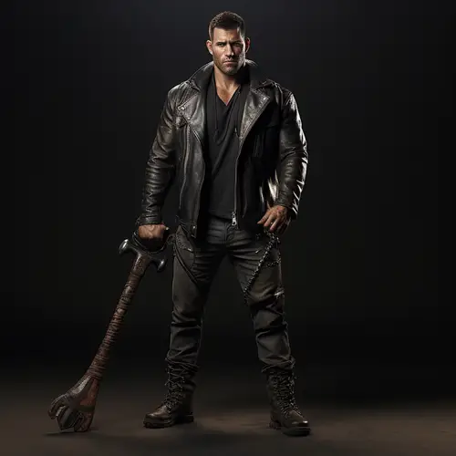 Brooding Man with Axe - Photorealistic Image