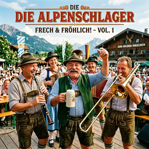 Vibrant Bavarian Folk Music Album Cover Art