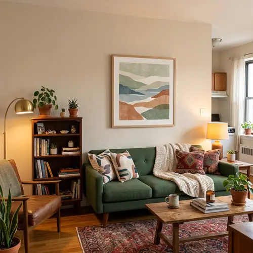 Charming Single Apartment Living Room with Cozy Décor | Website