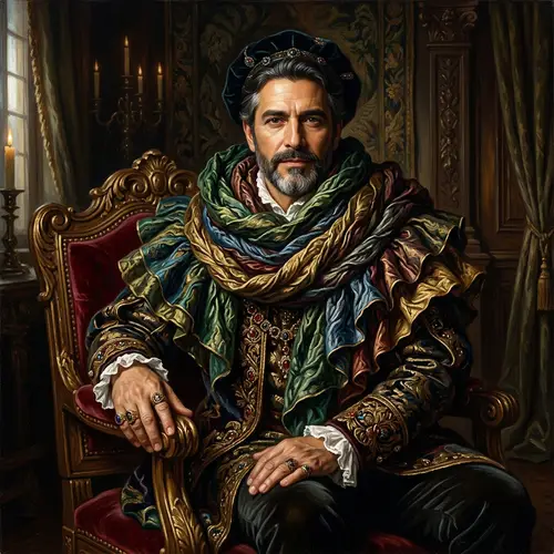 Regal Man Portrait with Exquisite Baroque Styling | Studio Fashion Photography
