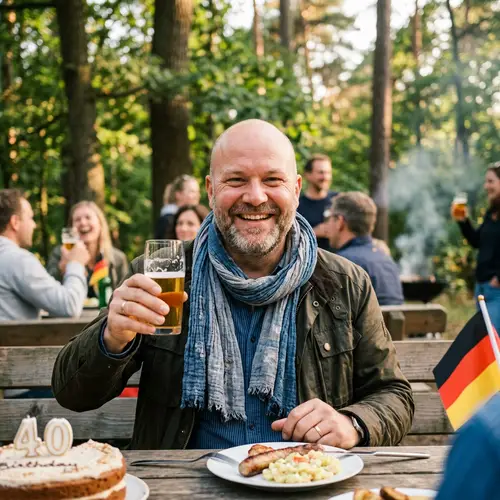 Caucasian German Man in His 40s | Portrait with Crinkle Scarf
